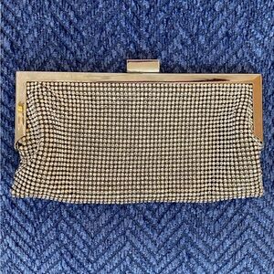 Vintage Couture Badgley’s Mischka Satin & Crystal Clutch Silver
